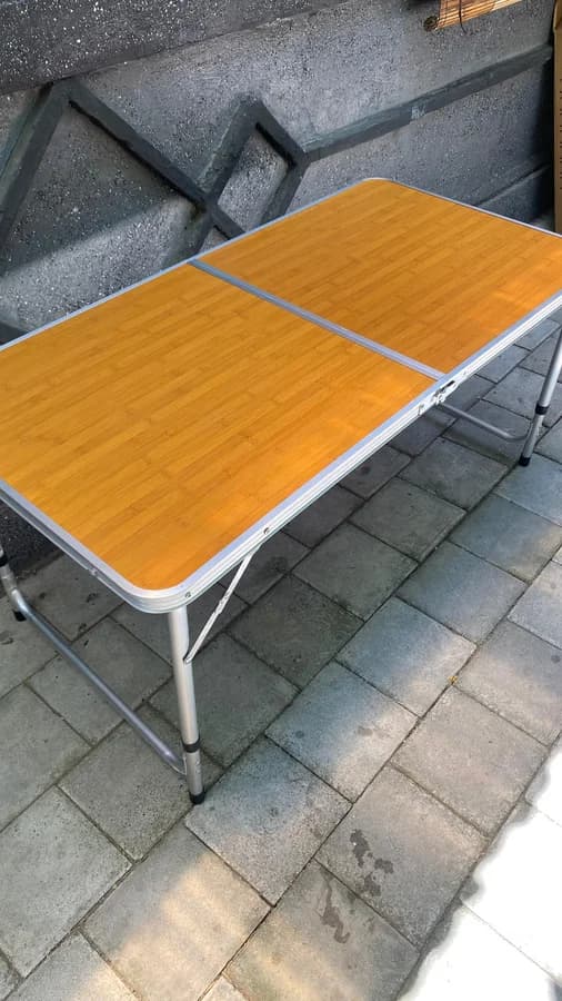 Meja Lipat Koper Kaki Bulat - Foto 1